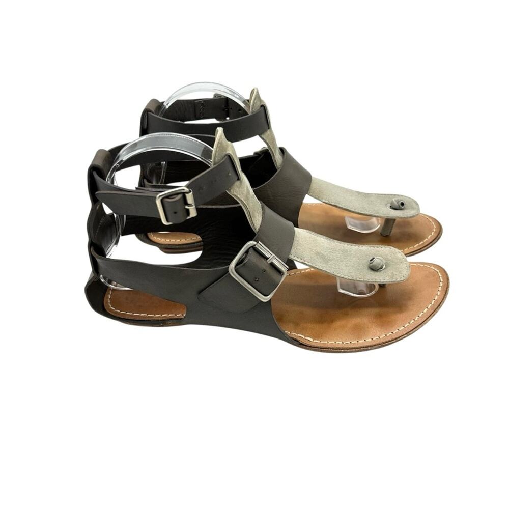 Attilio Giusti Leombruni Sandals Velour Stone EU39 = US Size 8.5 Made in Italy - Picture 12 of 12